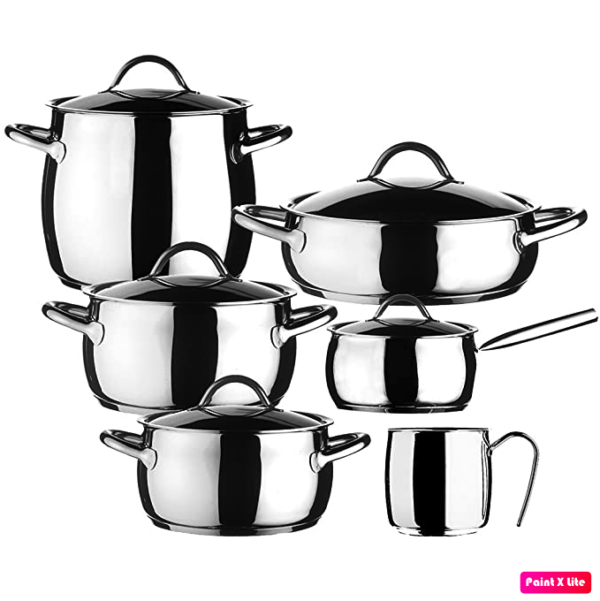 Coffret de 16 casseroles en acier MEPRA 1950