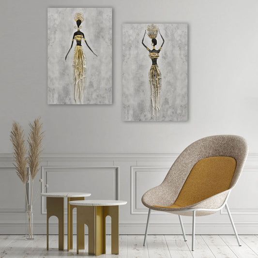 AGAVE QUADRI RITRATTO D'AFRICA - SET 2 PZ. (VISTA 3D)