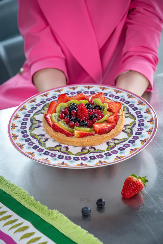 BACI MILANO PIATTO TORTA IN PORCELLANA COLLEZIONE AMAZZONIA