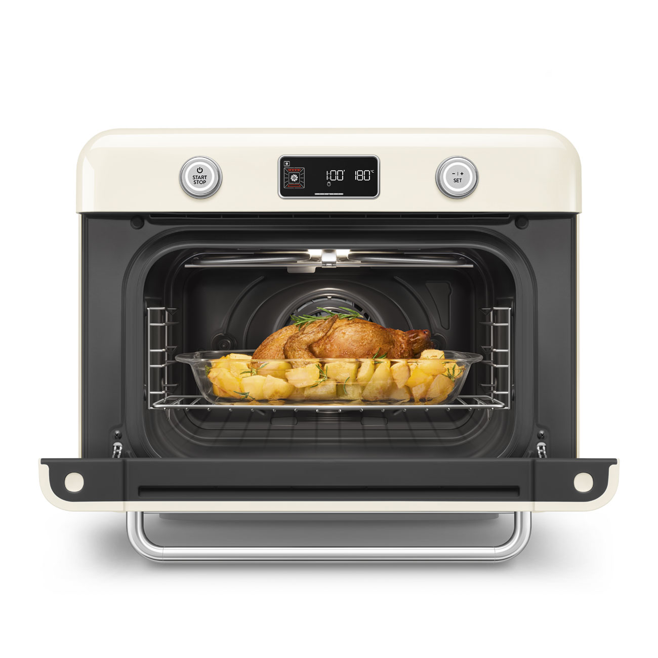 SMEG FORNO COMBINATO A VAPORE DA APPOGGIO COLORE PANNA