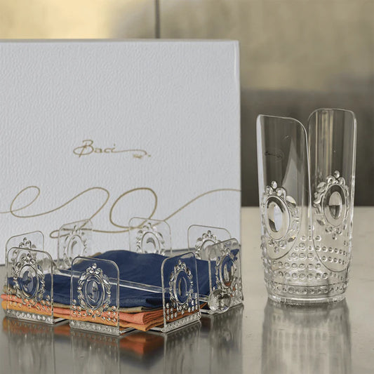 BACI MILANO SET PORTA TOVAGLIOLI + PORTABICCHIERI BAROQUE & ROCK ANNIVERSARY