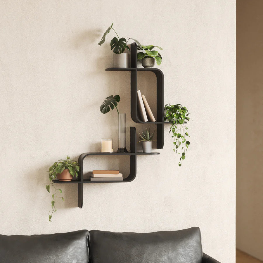 UMBRA MONTAGE WALL SHELF (BLACK)