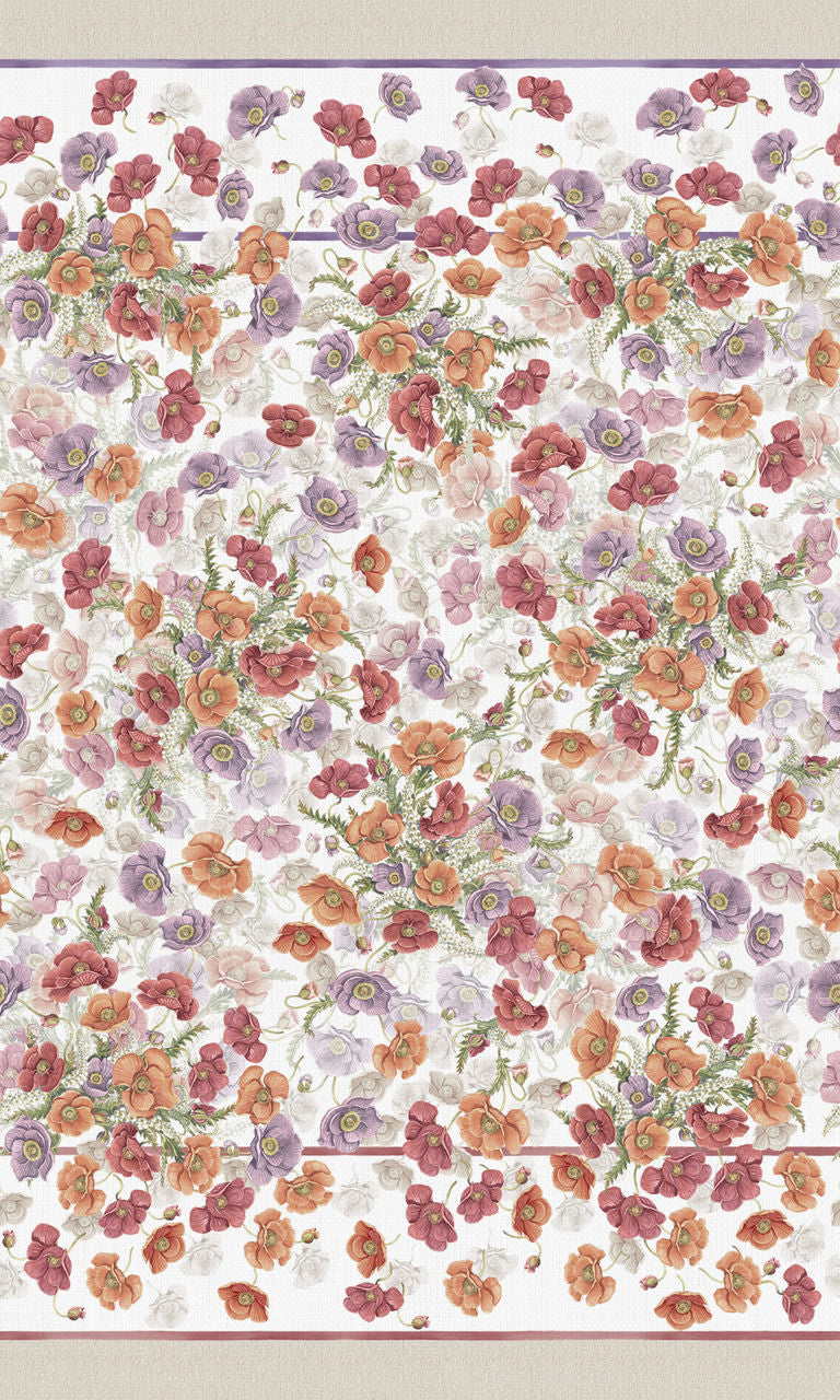 TISSAGE TOSCANE TELERIE MEZZERO COQUELICOT