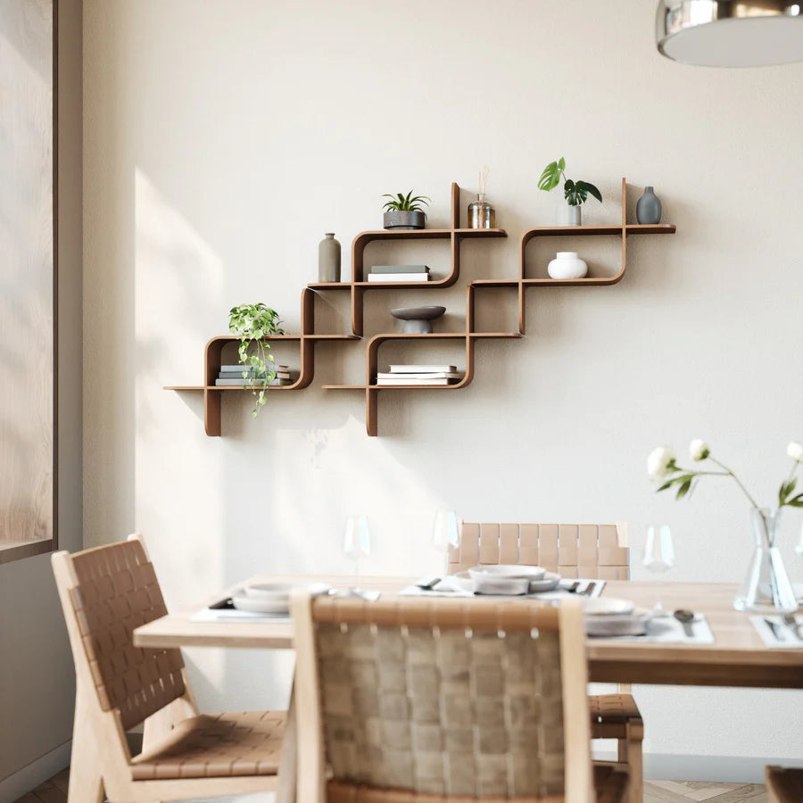 UMBRA MONTAGE WALL SHELF (LIGHT WALNUT)