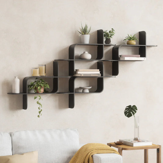 UMBRA MONTAGE WALL SHELF (BLACK)