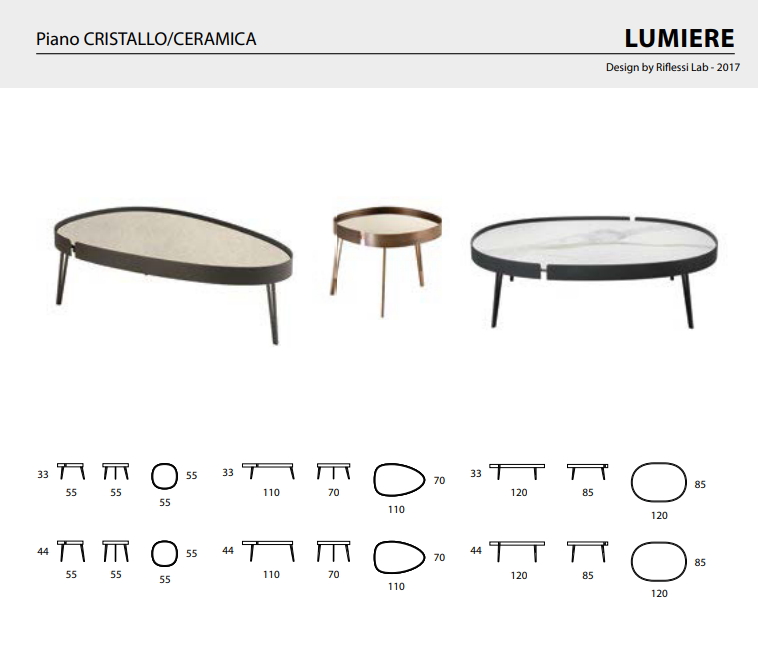 RIFLESSI TAVOLINO DA SALOTTO LUMIERE IN STOCK