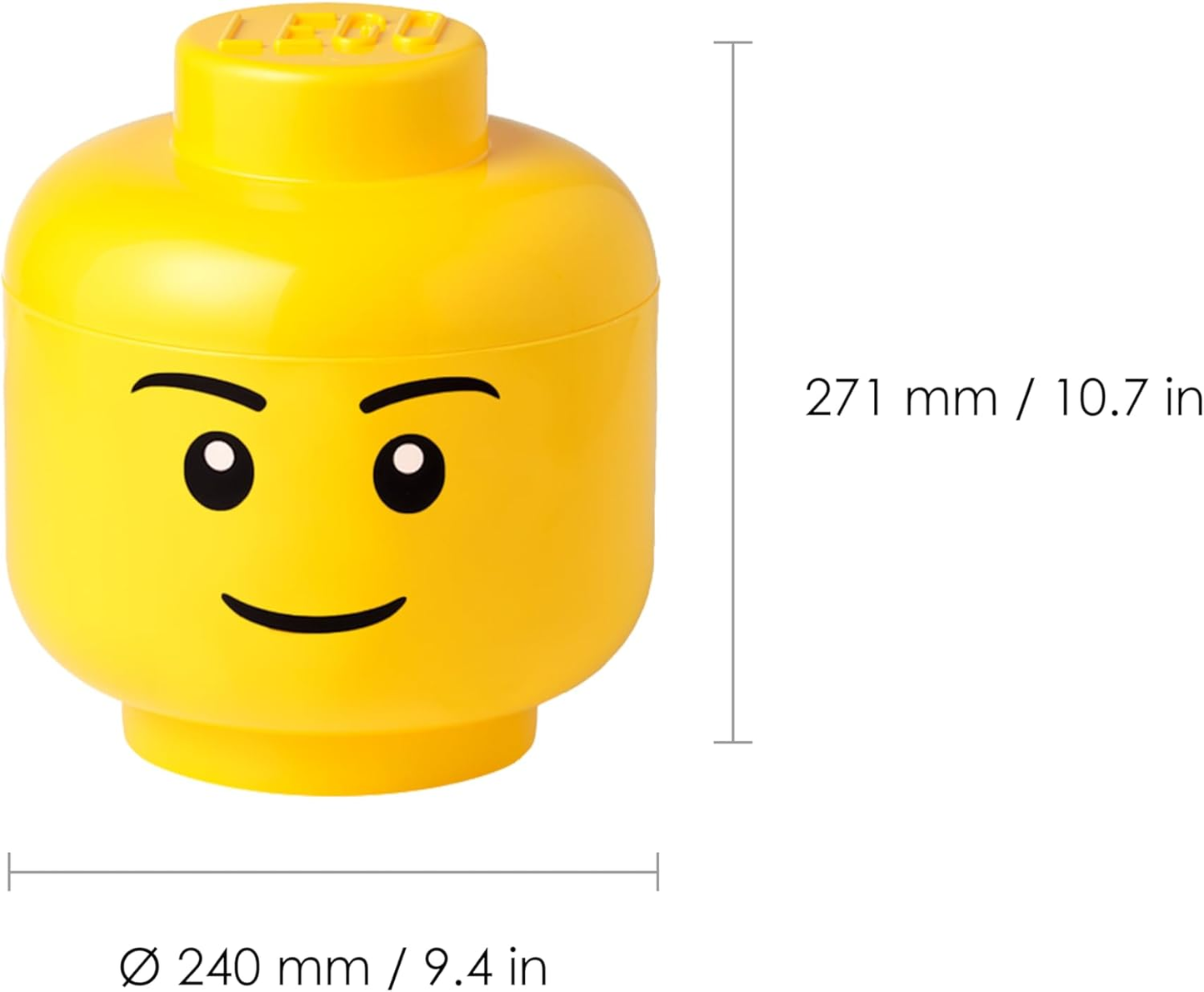 LEGO SCATOLA TESTA RAGAZZO PORTA OGGETTI