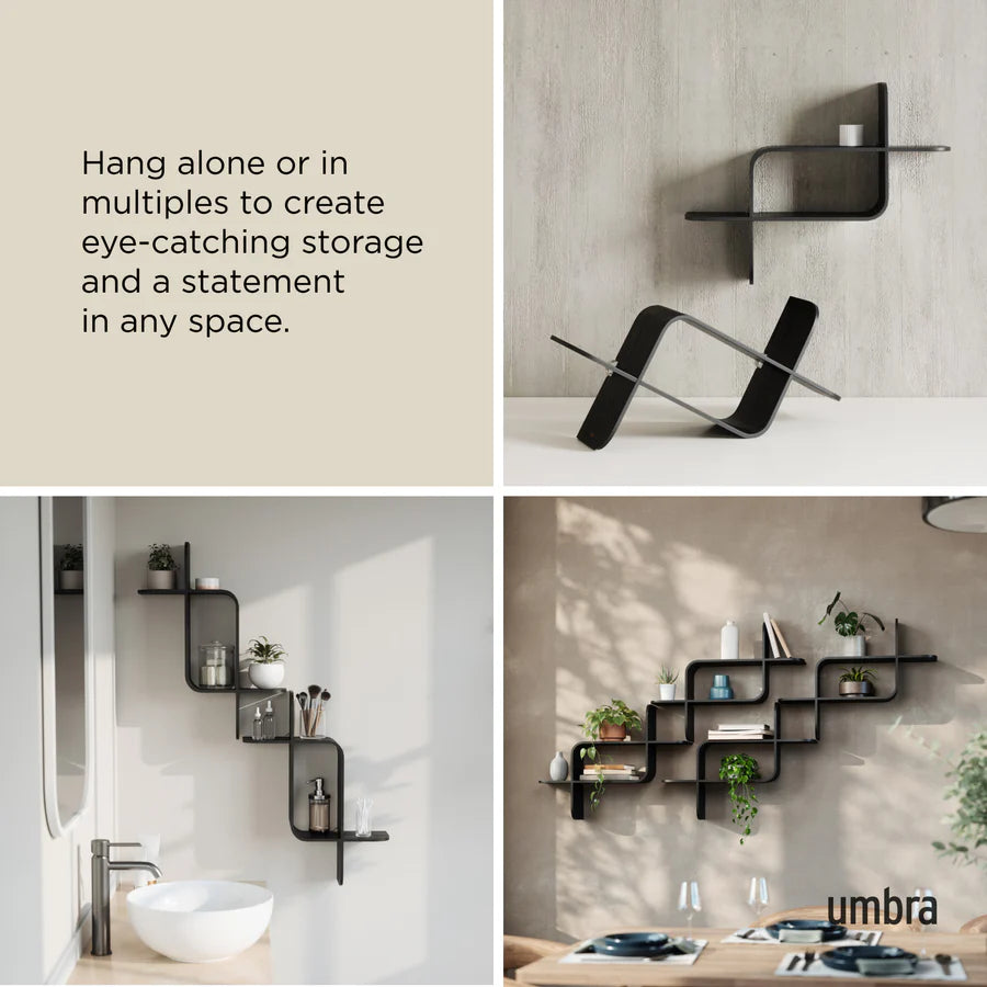 UMBRA MONTAGE WALL SHELF (BLACK)