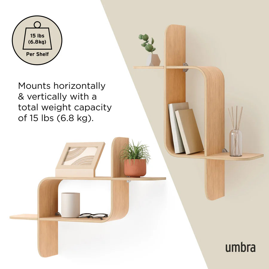 UMBRA MONTAGE WALL SHELF (NATURAL)