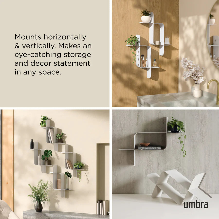 UMBRA MONTAGE METAL WALL SHELVES , SET OF 2