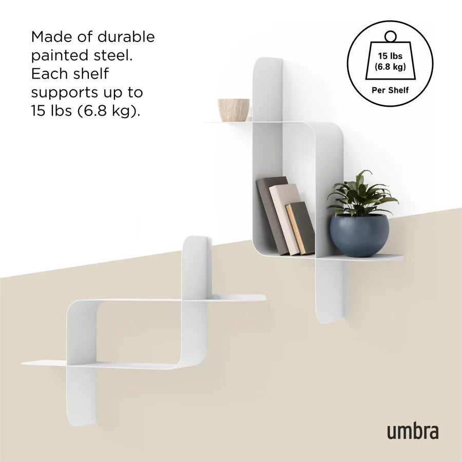 UMBRA MONTAGE METAL WALL SHELVES , SET OF 2