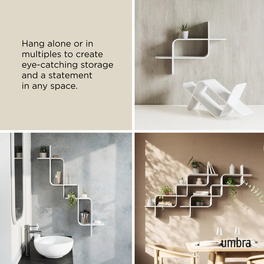 UMBRA MONTAGE WALL SHELF (WHITE)