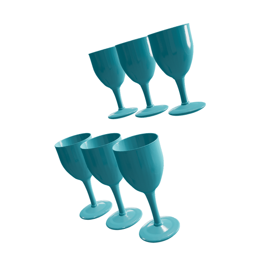 ROSE E TULIPANI SET 6 BICCHIERI VINO FIABA IN POLICARBONATO