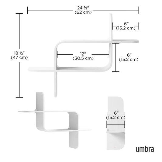 UMBRA MONTAGE WALL SHELF (WHITE)