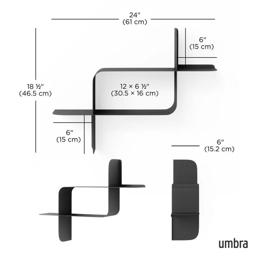 UMBRA MONTAGE METAL WALL SHELVES , SET OF 2