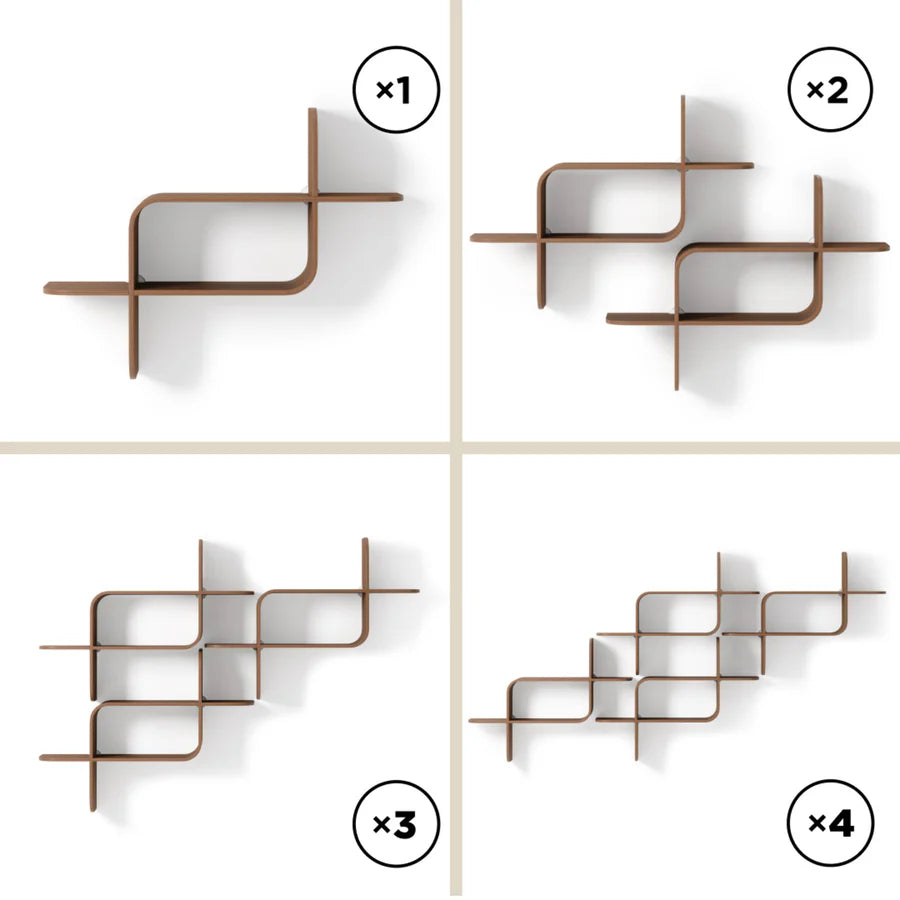 UMBRA MONTAGE WALL SHELF (LIGHT WALNUT)