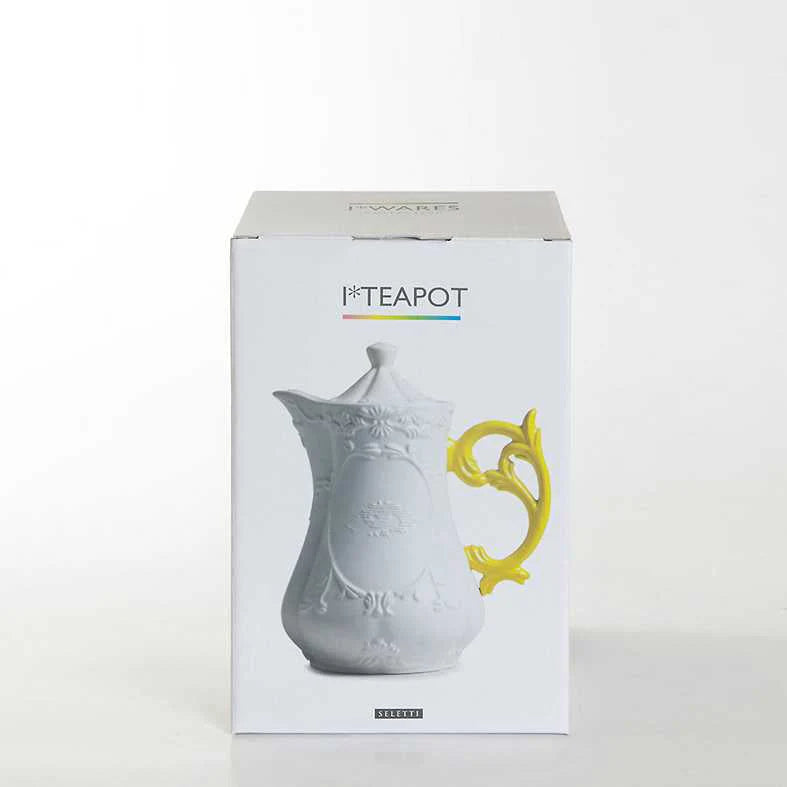 SELETTI I-WARES I-TEAPOT TEIERA CON MANICO IN PORCELLANA - ORO