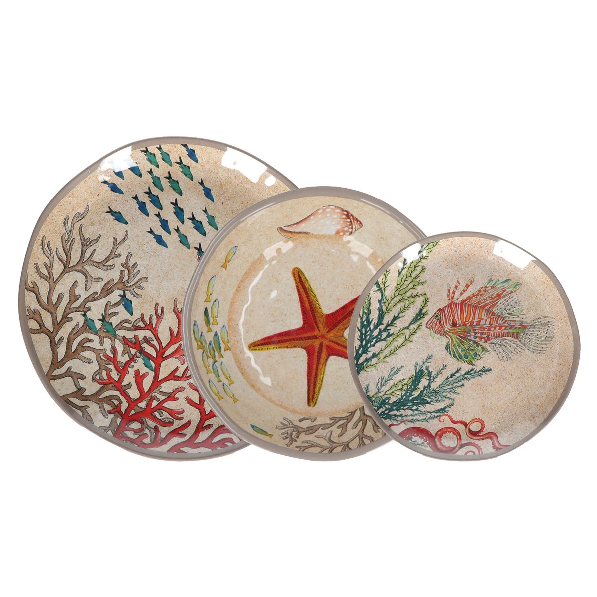 ROSE&TULIPS 18 PCS SEA LIFE PLATE SET