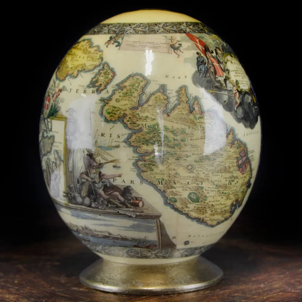 ARTE DECORATION UOVA DI STRUZZO DECORATE ELEPHANT