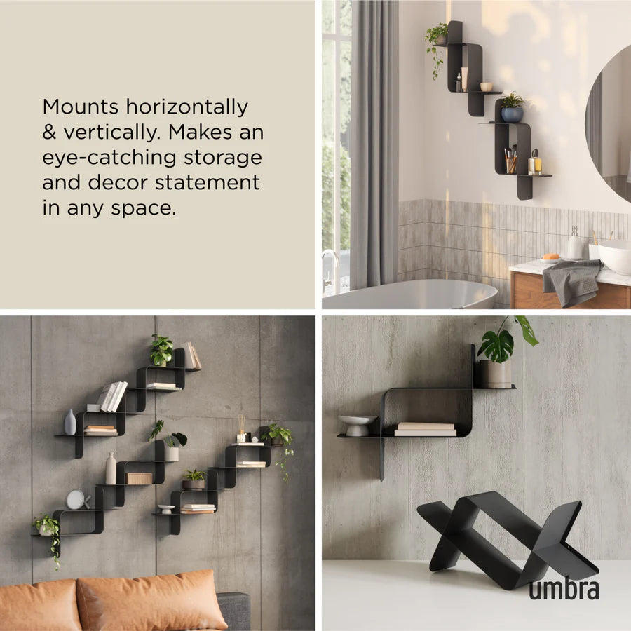 UMBRA MONTAGE METAL WALL SHELVES , SET OF 2