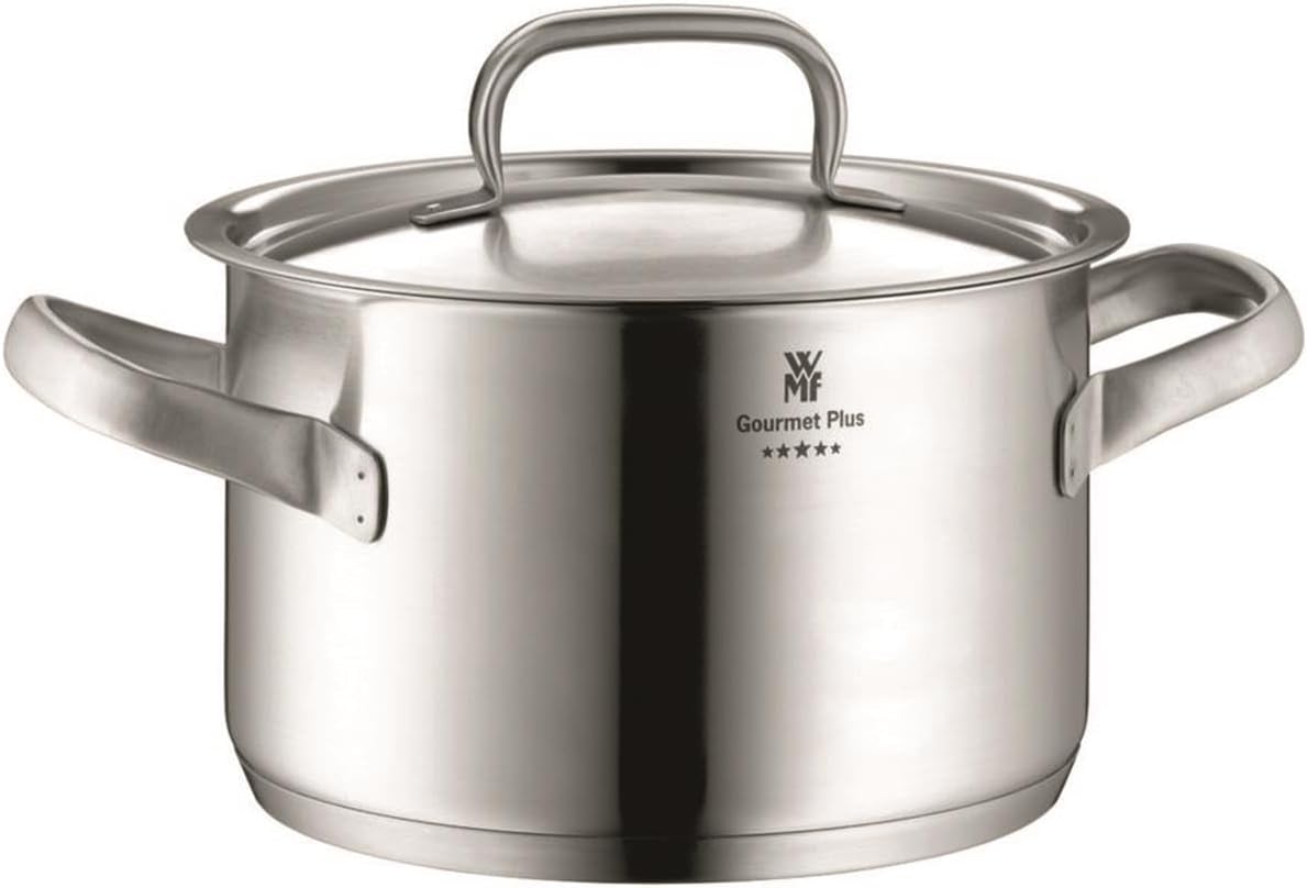 WMF GOURMET PLUS SET OF 5 POTS AND 4 LIDS SATIN STEEL 