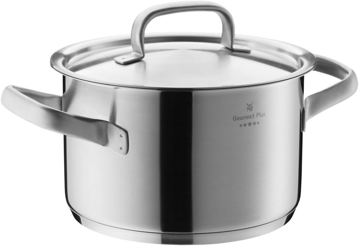 WMF GOURMET PLUS SET OF 5 POTS AND 4 LIDS SATIN STEEL 