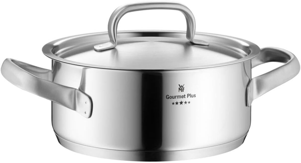 WMF GOURMET PLUS SET OF 5 POTS AND 4 LIDS SATIN STEEL 