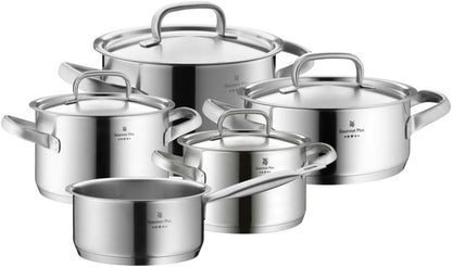 WMF GOURMET PLUS SET DA 5 PENTOLE E 4 COPERCHI ACCIAIO SATINATO
