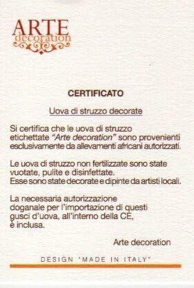 ARTE DECORATION UOVA DI STRUZZO DECORATE ELEPHANT