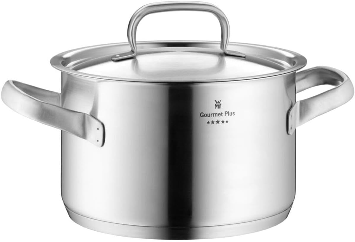 WMF GOURMET PLUS SET OF 5 POTS AND 4 LIDS SATIN STEEL 