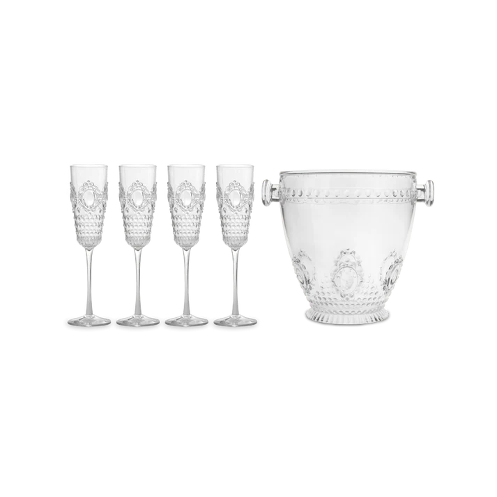 BACI MILANO SET 4 FLUTE + SECCHIELLO CHAMPAGNE - BAROQUE & ROCK ANNIVERSARY