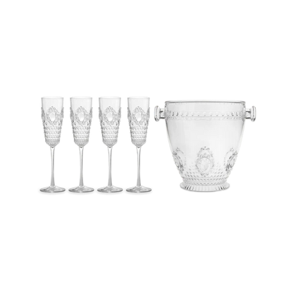 BACI MILANO SET 4 FLUTE + SECCHIELLO CHAMPAGNE - BAROQUE & ROCK ANNIVERSARY