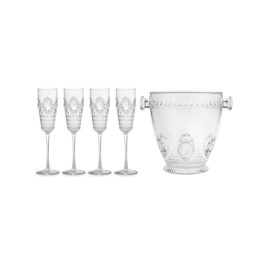 BACI MILANO SET 4 FLUTE + SECCHIELLO CHAMPAGNE - BAROQUE & ROCK ANNIVERSARY