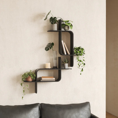 UMBRA MONTAGE WALL SHELF (BLACK)