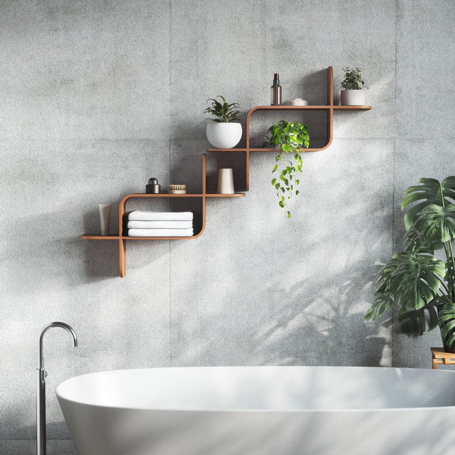 UMBRA MONTAGE WALL SHELF (LIGHT WALNUT)