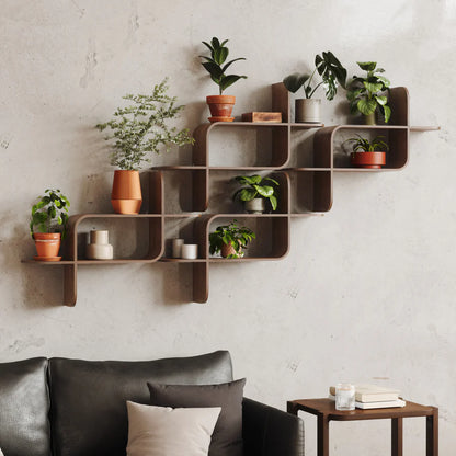 UMBRA MONTAGE WALL SHELF (LIGHT WALNUT)
