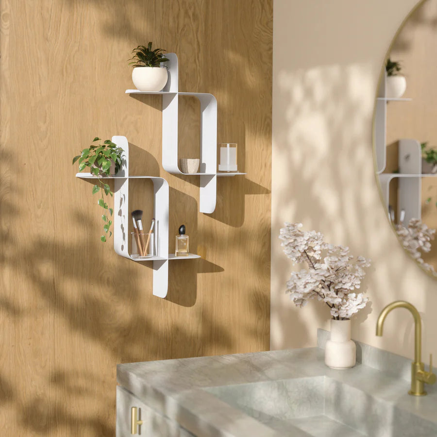 UMBRA MONTAGE METAL WALL SHELVES , SET OF 2