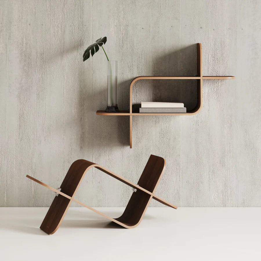 UMBRA MONTAGE WALL SHELF (LIGHT WALNUT)