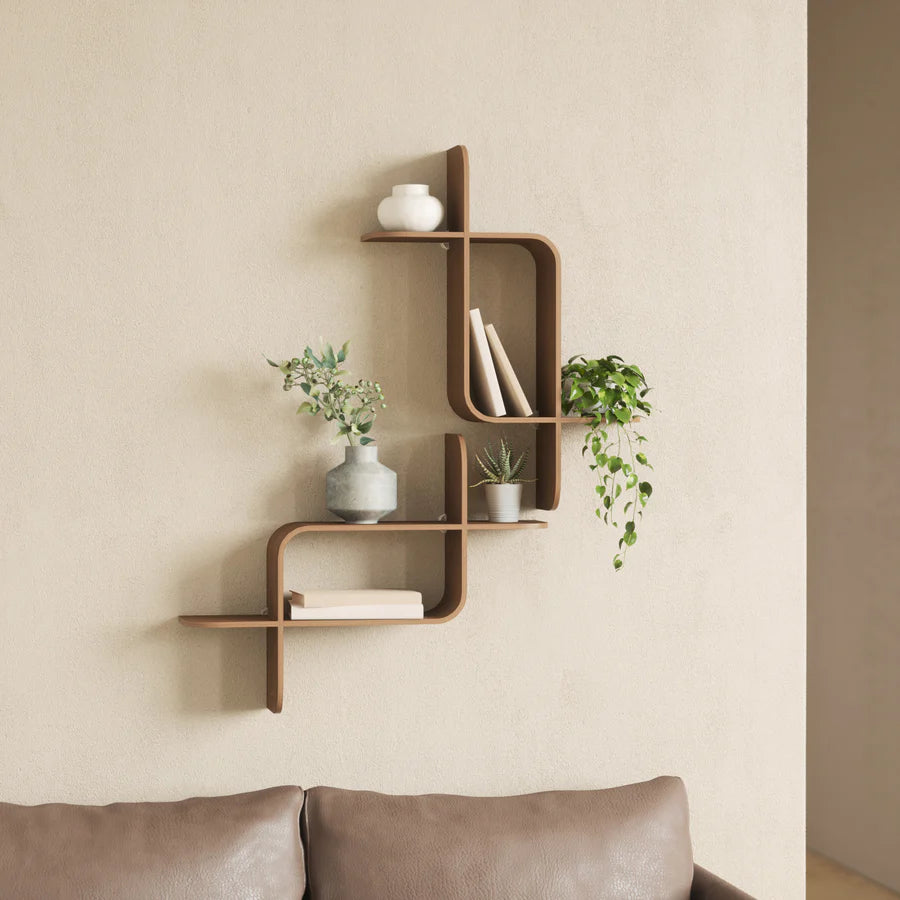 UMBRA MONTAGE WALL SHELF (LIGHT WALNUT)