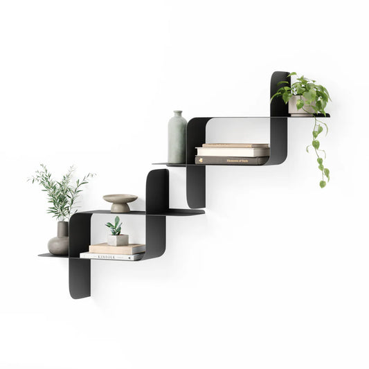UMBRA MONTAGE METAL WALL SHELVES , SET OF 2