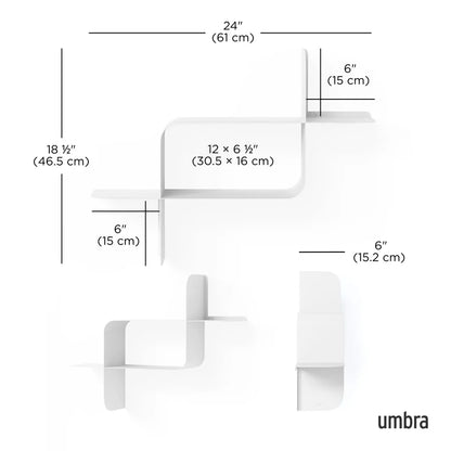 UMBRA MONTAGE METAL WALL SHELVES , SET OF 2