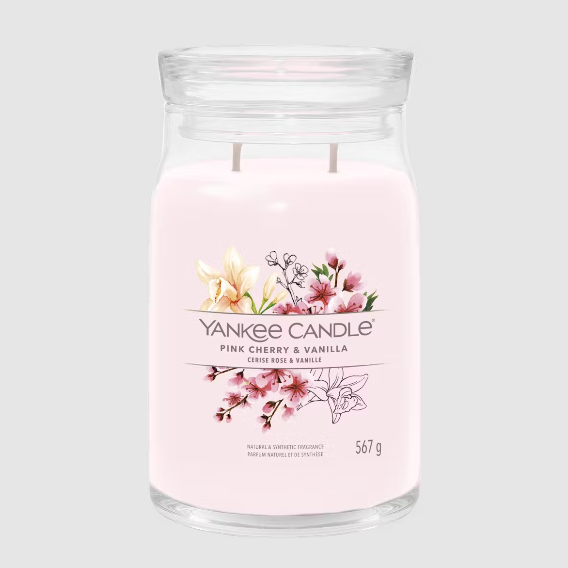 Bougie Yankee Cherry Rose et Vanille (différents styles) 