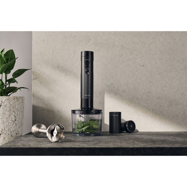 ZWILLING XTEND STARTER SET FRULLATORE A IMMERSIONE SENZA FILI CON STAZIONE DI RICARICA E TRITATUTTO 5PZ NERO