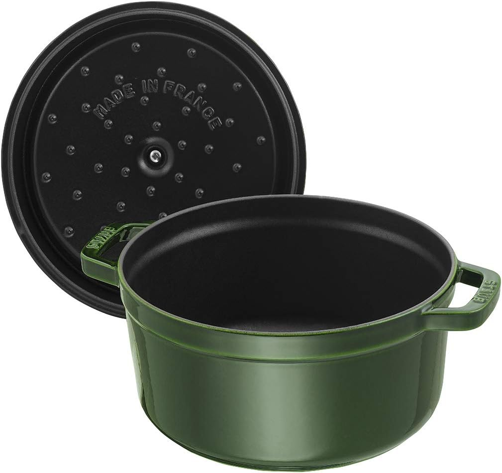 STAUB PENTOLA IN GHISA STAUB CASSERUOLA ROTONDA VERDE BASILICO 28CM