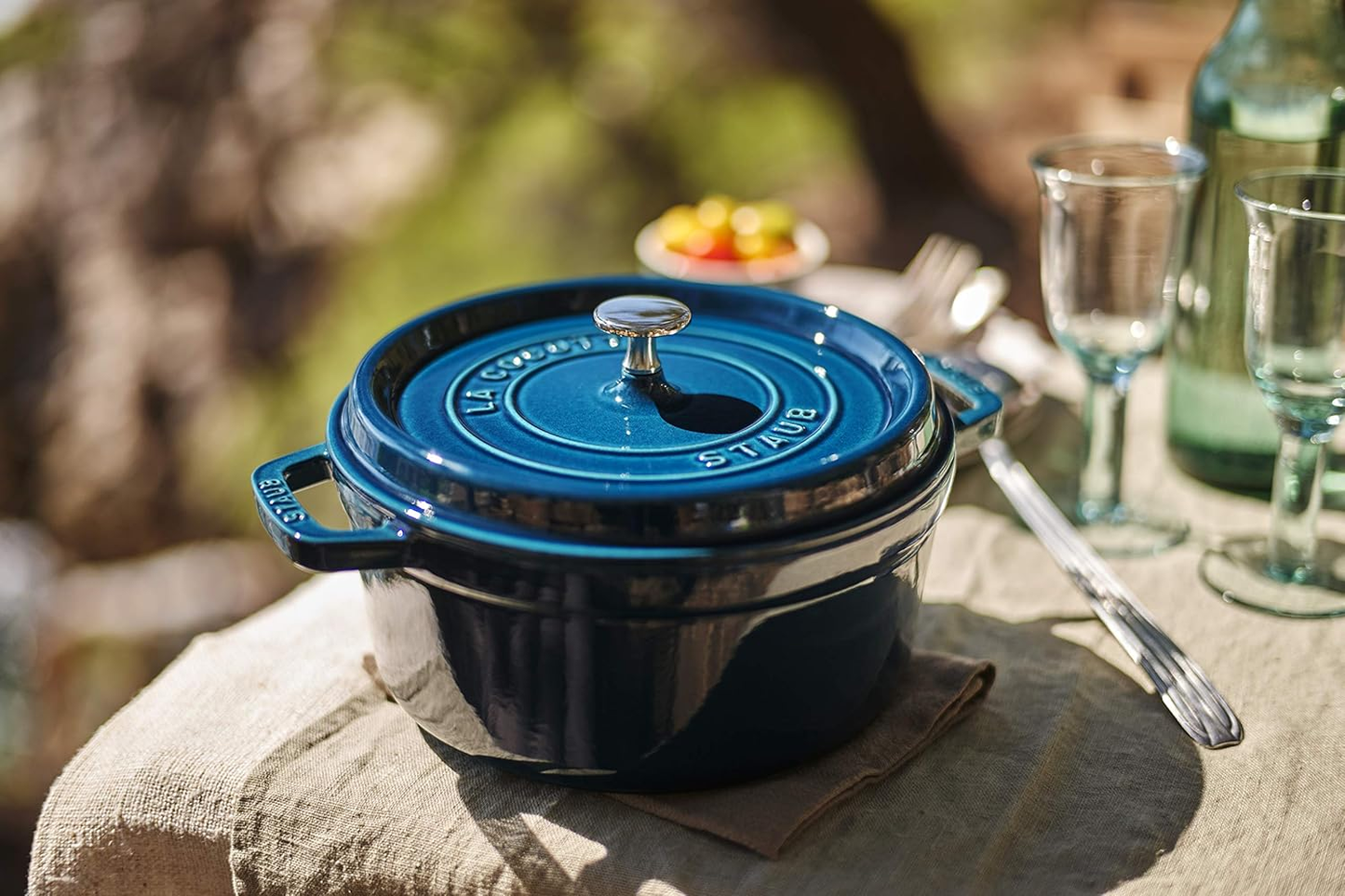 STAUB PENTOLA IN GHISA STAUB CASSERUOLA ROTONDA BLU LA MER 26CM