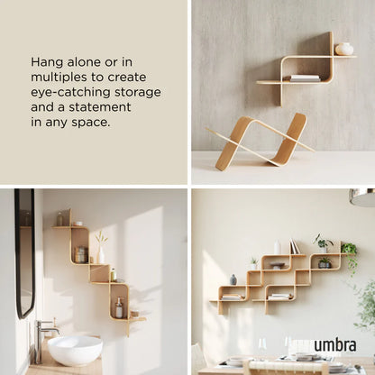 UMBRA MONTAGE WALL SHELF (NATURAL)