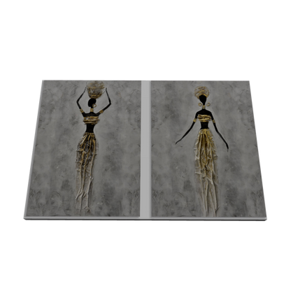 AGAVE QUADRI RITRATTO D'AFRICA - SET 2 PZ. (VISTA 3D)