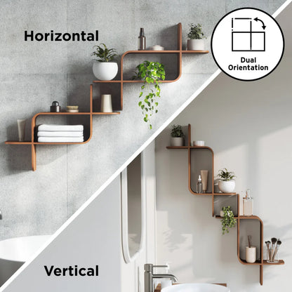 UMBRA MONTAGE WALL SHELF (LIGHT WALNUT)