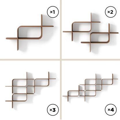 UMBRA MONTAGE WALL SHELF (LIGHT WALNUT)