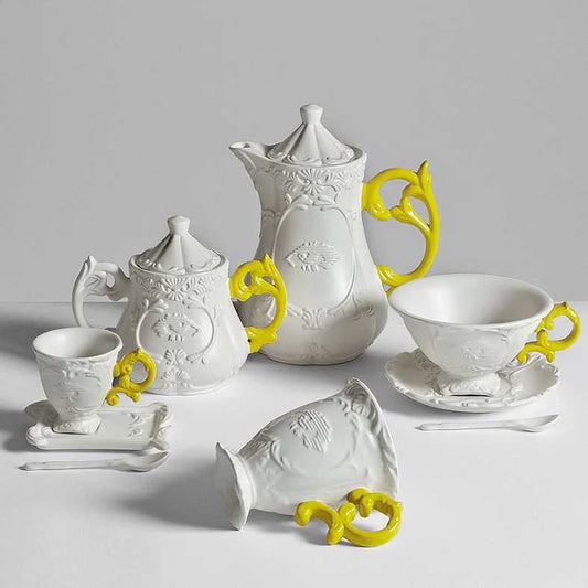 SELETTI I-WARES I-TEAPOT TEIERA CON MANICO IN PORCELLANA - ORO